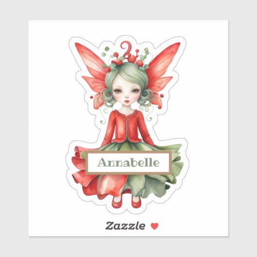 Merry Fairy Christmas Custom-Cut Vinyl Sticker (Vel)