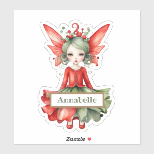 Merry Fairy Christmas Custom-Cut Vinyl Sticker (Vel)