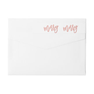 Merry Faux Roos Gold Foil Holiday Wraparket Label