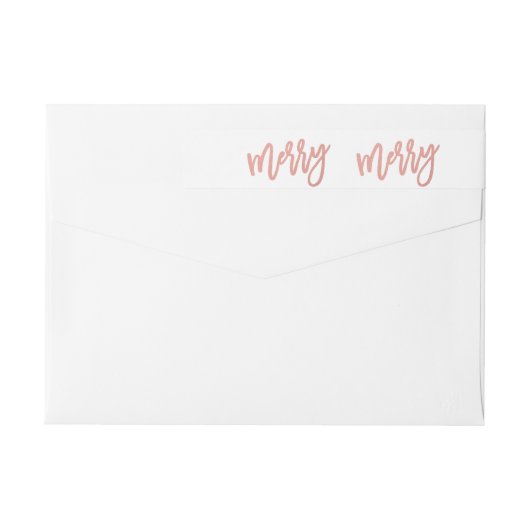 Merry Faux Roos Gold Foil Holiday Wraparket Label (Achterkant)