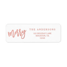 Merry Faux Roos Gold Foil | Vakantie Adresetikette
