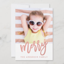 Merry Faux Roos Gold Foil | Vakantieknopkaart