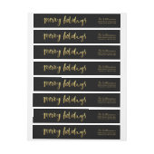 Merry Feestdagen Elegant Gold Script Custom Black (Vel)