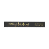Merry Feestdagen Elegant Gold Script Custom Black (Individueel)