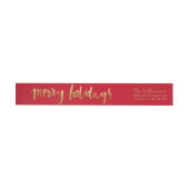 Merry Feestdagen Elegant Gold Script Custom Red (Individueel)