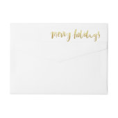 Merry Feestdagen Elegant Gold Script Custom White (Achterkant)