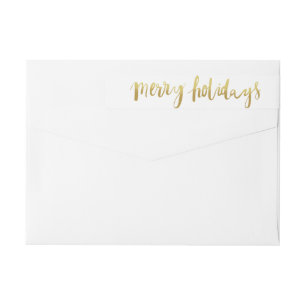 Merry Feestdagen Elegant Gold Script Custom White