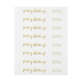 Merry Feestdagen Elegant Gold Script Custom White (Vel)