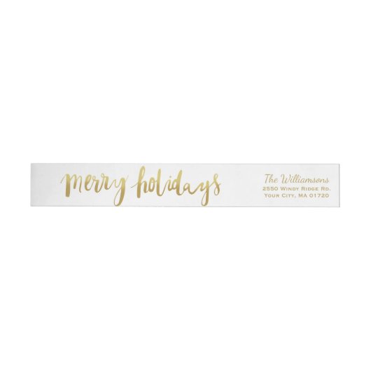 Merry Feestdagen Elegant Gold Script Custom White (Individueel)