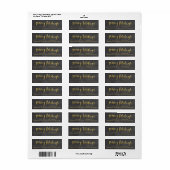 Merry Feestdagen Trendy Gouden Script Chalkboard Etiket (Full Sheet)