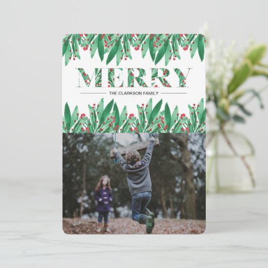 MERRY FEESTDAGENKAART (Staand voorkant)