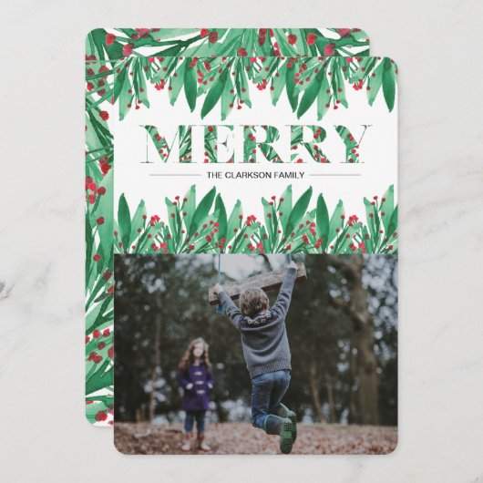 MERRY FEESTDAGENKAART (Voorkant / Achterkant)