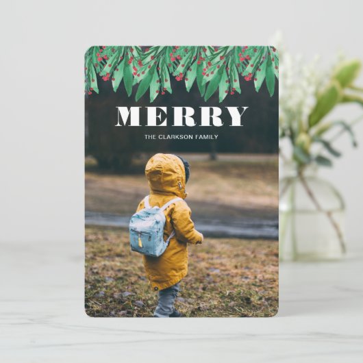 MERRY FEESTDAGENKAART (Staand voorkant)