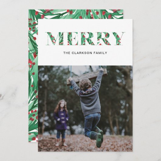 MERRY FEESTDAGENKAART (Voorkant / Achterkant)