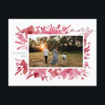 Merry Feestdagenkaart<br><div class="desc">Vrolijk abstract rood bloemig kerstvakantie ontwerp</div>