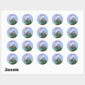 Merry First Kerstfeest Baby Bird Ronde Sticker (Vel)