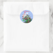 Merry First Kerstfeest Baby Bird Ronde Sticker (Tas)