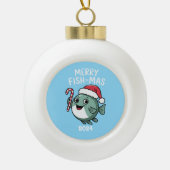 Merry Fish-mas Keramische Bal Ornament (Voorkant)