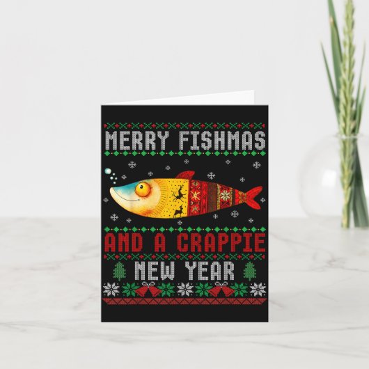Merry Fishmas And A Crape New Year Ugly Fisherman  Kaart (Voorkant)