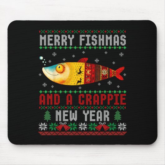 Merry Fishmas And A Crape New Year Ugly Fisherman Muismat (Voorkant)