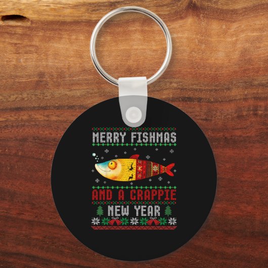 Merry Fishmas And A Crape New Year Ugly Fisherman  Sleutelhanger (Voorkant)