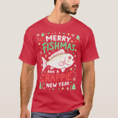 Merry Fishmas and a crappie new year 2 T-shirt (Voorkant)