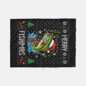 Merry Fishmas B Fish Fishing Christmas Ugly Sweate Fleece Deken (Voorkant (Horizontaal))