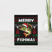 Merry Fishmas B Fish Fishing Christmas Ugly Sweate Kaart (Voorkant)