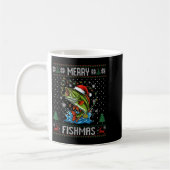 Merry Fishmas B Fish Fishing Christmas Ugly Sweate Koffiemok (Links)