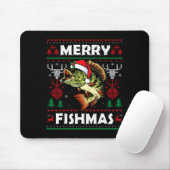Merry Fishmas B Fish Fishing Christmas Ugly Sweate Muismat (Met muis)