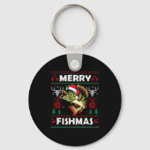 Merry Fishmas B Fish Fishing Christmas Ugly Sweate Sleutelhanger (Voorkant)