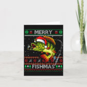 Merry Fishmas B Fish Fishing Christmas Ugly Xmas  Kaart (Voorkant)