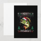 Merry Fishmas Bass Fish Vist Kerstmis Ugly Swe Kaart (Voorkant / Achterkant)
