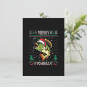 Merry Fishmas Bass Fish Vist Kerstmis Ugly Swe Kaart (Staand voorkant)