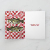 Merry Fishmas Bass Vist Snowflake Holiday Kaart (Binnen)
