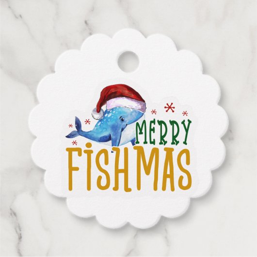 Merry Fishmas Bedankjes Labels (Voorkant)