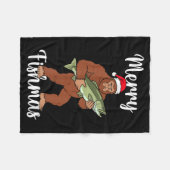 Merry Fishmas Bigfoot Fishing Funny Sasquatch Sant Fleece Deken (Voorkant (Horizontaal))