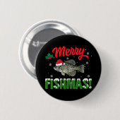 Merry Fishmas Christmas Fish lover Ronde Button 5,7 Cm (Voorkant /achterkant)