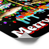 Merry Fishmas Christmas Tree Funny Fish Fishing Fi Poster (Hoek)