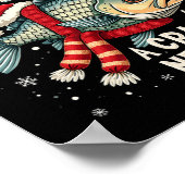 Merry Fishmas en een crappie nieuwjaar Funny Gevis Poster (Hoek)