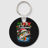 Merry Fishmas Fish Fishing Merry Xmas Christmas Me Sleutelhanger (Voorkant)