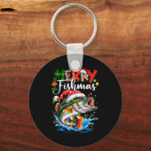 Merry Fishmas Fish Fishing Merry Xmas Christmas Me Sleutelhanger (Voorkant)