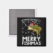 Merry Fishmas Fish Fishing Xmas Christmas Dad Men  Magneet (Voorkant / Achterkant)