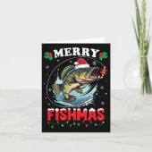 Merry Fishmas Fish Funny Vist Kerst Pap Mannen Kaart (Voorkant)