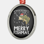 Merry Fishmas Fish Vist Xmas Metalen Ornament (Links)
