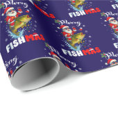 Merry Fishmas Fishing Christmas Gift Cadeaupapier (Rol Hoek)