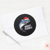 Merry Fishmas Fishing Fishermen Christmas Gift Ronde Sticker (Envelop)