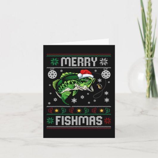 Merry Fishmas Fun Fish Vist Visser Lelijk Chri Kaart (Voorkant)