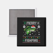 Merry Fishmas Fun Fish Vist Visser Lelijk Chri Magneet (Voorkant / Achterkant)