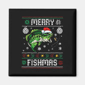 Merry Fishmas Fun Fish Vist Visser Lelijk Chri Magneet (Voorkant)